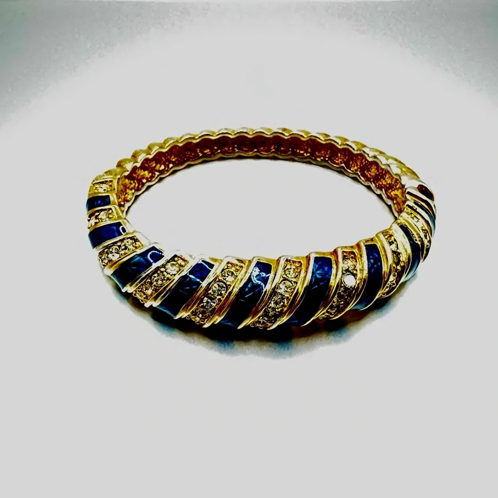 Camrose & Kross JBK Gold and Blue Bangle Bracelet - Picture 9 of 12